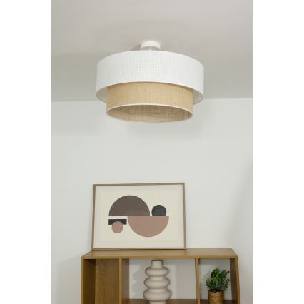 Griestu lampa BORHO 1xE27/60W/230V Ø 40 cm balta/jūta