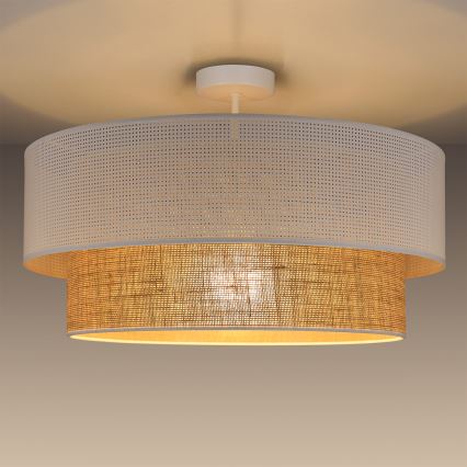 Griestu lampa BORHO 1xE27/60W/230V Ø 40 cm balta/jūta