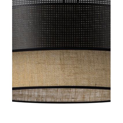 Griestu lampa BORHO 1xE27/60W/230V Ø 50 cm melna/jūta