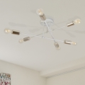 Griestu lampa CAMBRIDGE, piestiprināma pie griestiem, 6xE27/15W/230V, misiņš/balts