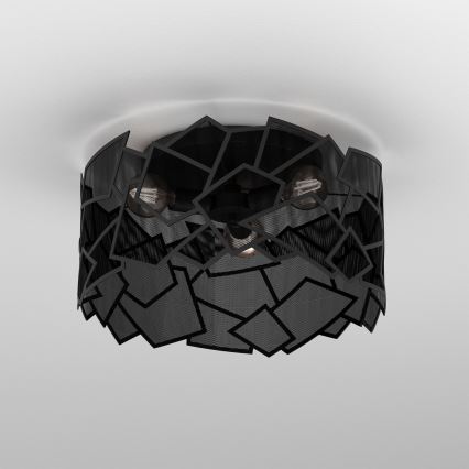 Griestu lampa CAMO 3xE27/15W/230V melna