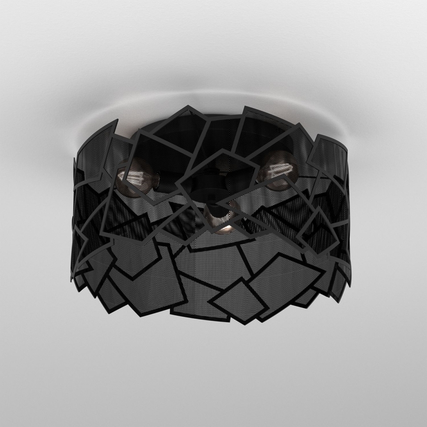 Griestu lampa CAMO 3xE27/15W/230V melna