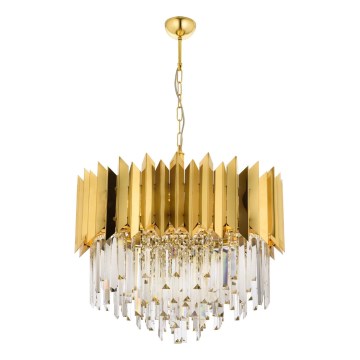 Griestu lampa CRYSTALLINE 8xE27/40W/230V zelta
