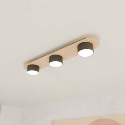 Griestu lampa DIAZ 3xGX53/12W/230V melna/brūna