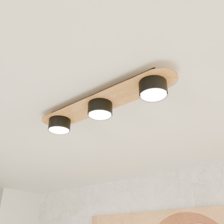 Griestu lampa DIAZ 3xGX53/12W/230V melna/brūna