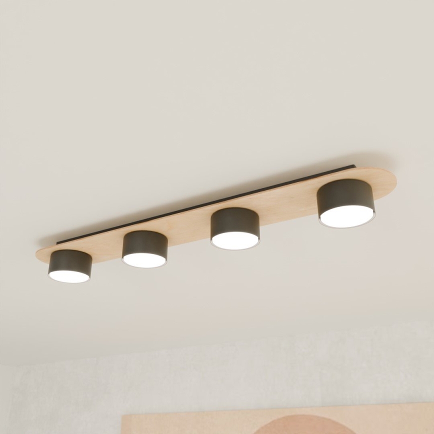 Griestu lampa DIAZ 4xGX53/12W/230V melna/brūna