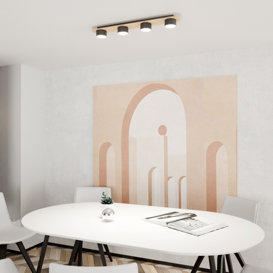 Griestu lampa DIAZ 4xGX53/12W/230V melna/brūna