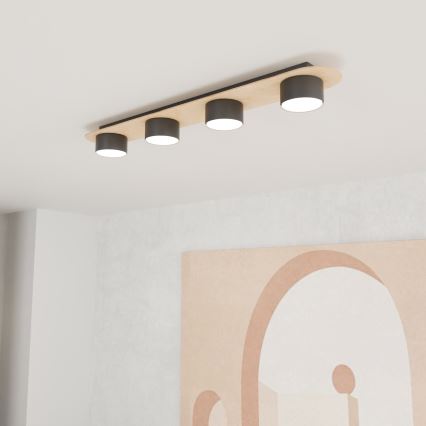 Griestu lampa DIAZ 4xGX53/12W/230V melna/brūna