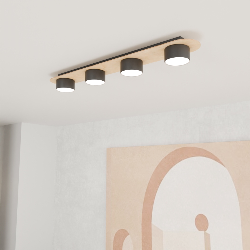 Griestu lampa DIAZ 4xGX53/12W/230V melna/brūna