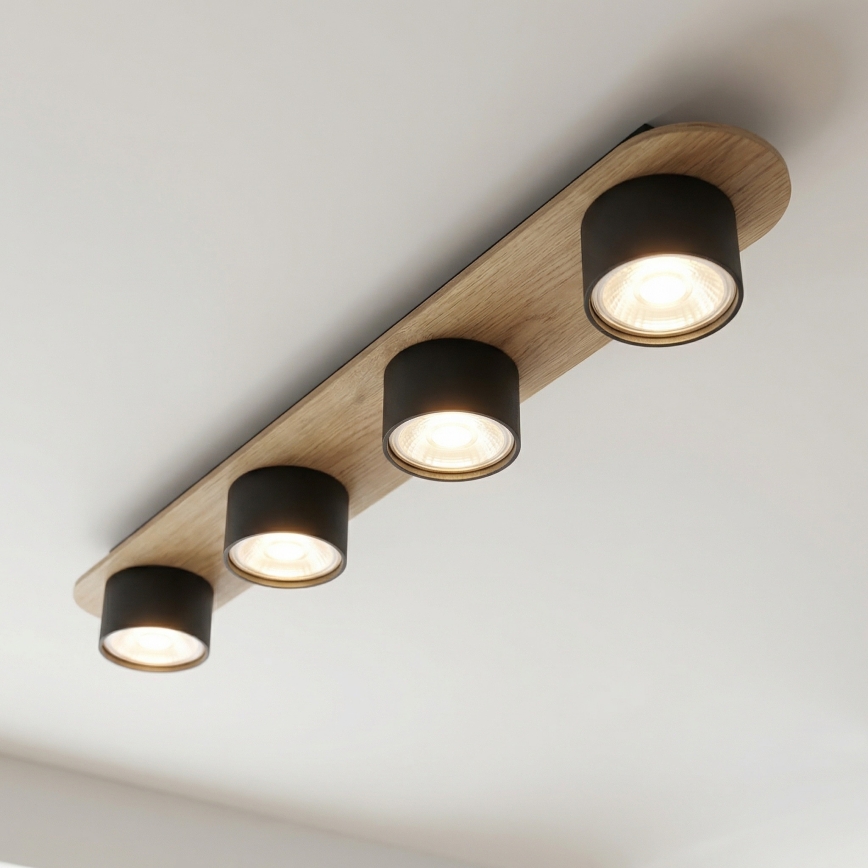 Griestu lampa DIAZ 4xGX53/12W/230V melna/brūna