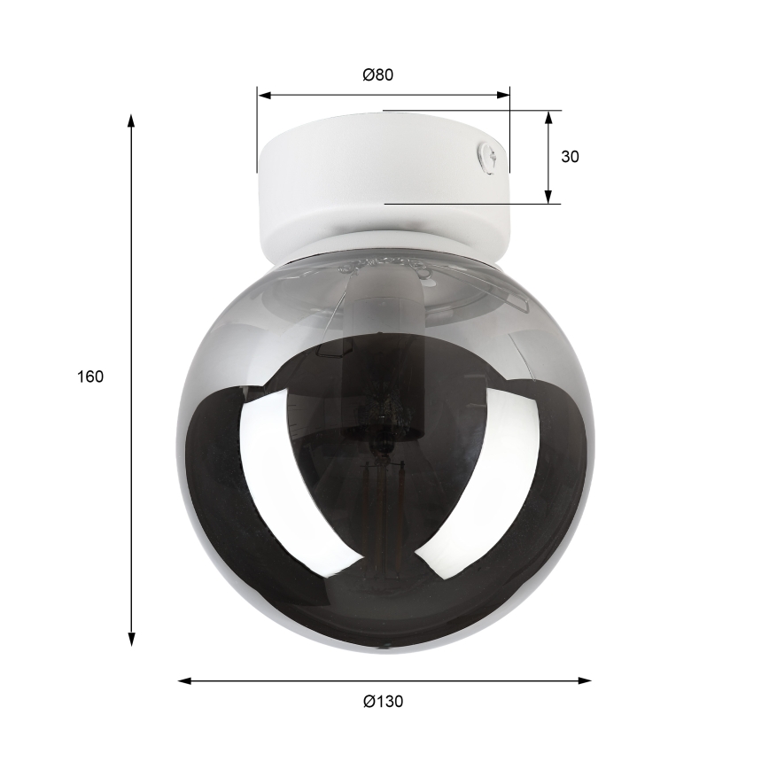 Griestu lampa ELIAS 1xE14/5W/230V Ø 13 cm balta/dūmakaina pelēka