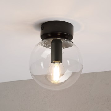 Griestu lampa ELIAS 1xE14/5W/230V Ø 13 cm melna/caurspīdīga