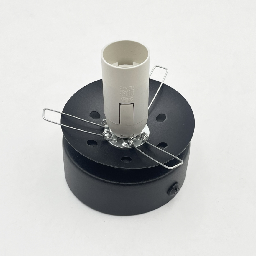 Griestu lampa ELIAS 1xE14/5W/230V Ø 13 cm melna/caurspīdīga