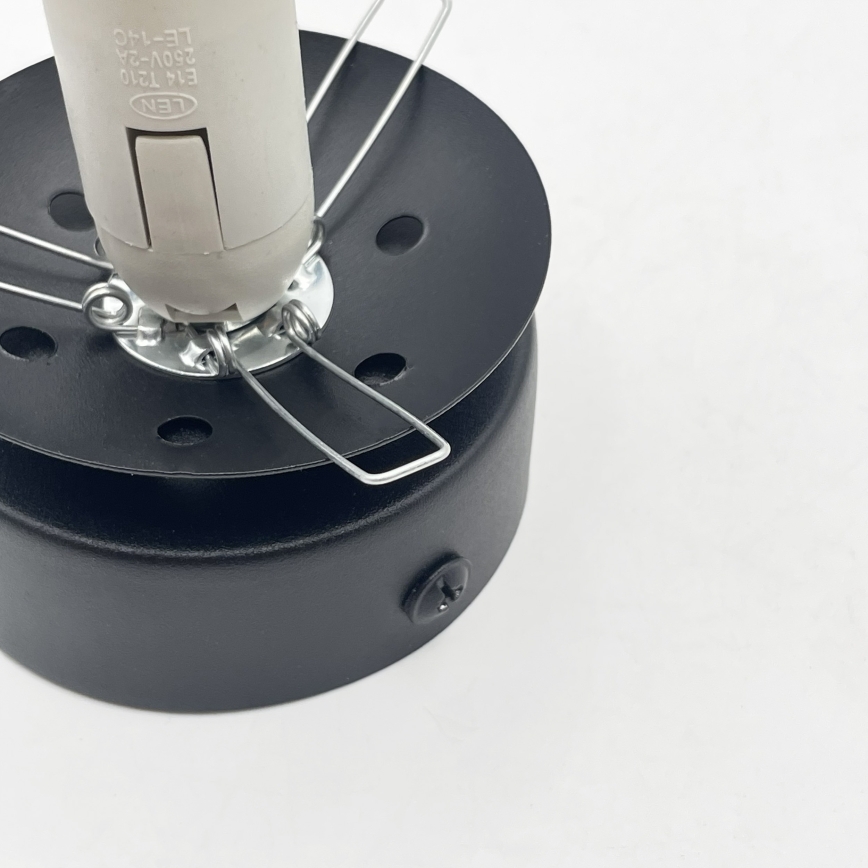 Griestu lampa ELIAS 1xE14/5W/230V Ø 13 cm melna/caurspīdīga