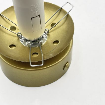 Griestu lampa ELIAS 1xE14/5W/230V Ø 13 cm zelta/dūmakaina bēša
