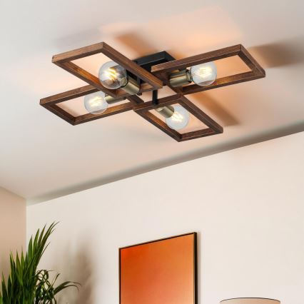 Griestu lampa ERA 4xE27/40W/230V brūna