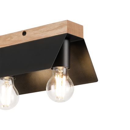 Griestu lampa ESME 2xE27/15W/230V melna/ozols