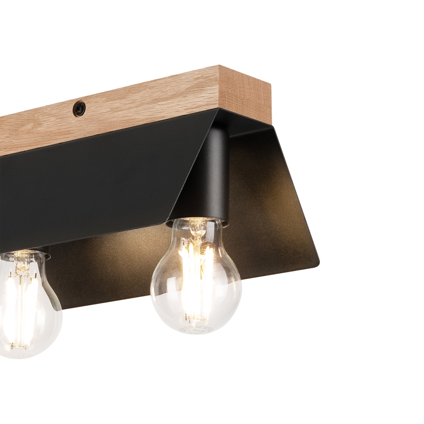 Griestu lampa ESME 2xE27/15W/230V melna/ozols