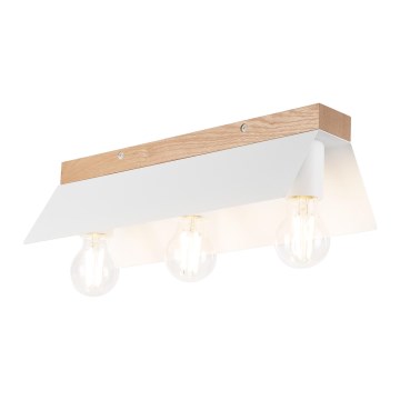 Griestu lampa ESME 3xE27/15W/230V balta/ozols