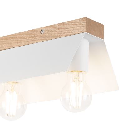 Griestu lampa ESME 3xE27/15W/230V balta/ozols