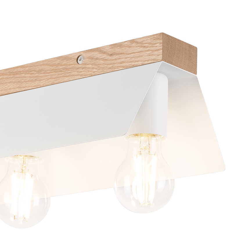 Griestu lampa ESME 3xE27/15W/230V balta/ozols