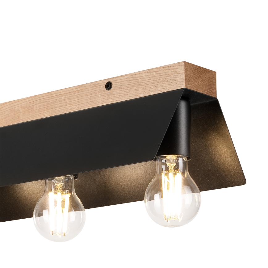Griestu lampa ESME 3xE27/15W/230V melna/ozols