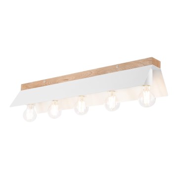 Griestu lampa ESME 5xE27/15W/230V balta/ozols