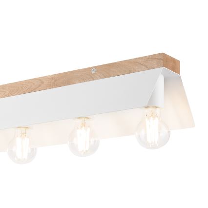 Griestu lampa ESME 5xE27/15W/230V balta/ozols