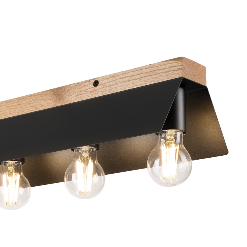 Griestu lampa ESME 5xE27/15W/230V melna/ozols