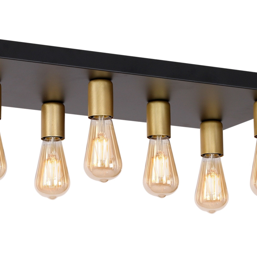 Griestu lampa FILO 11xE27/60W/230V melna/zeltains