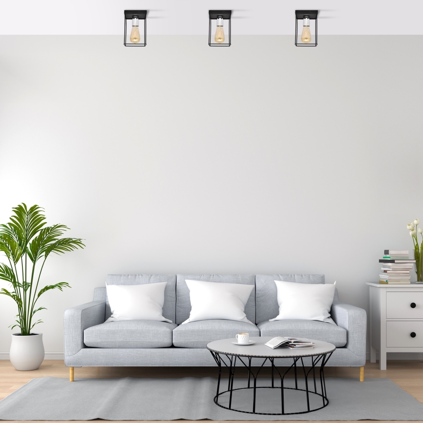 Griestu lampa FINN 1xE27/15W/230V melna/spīdīgi hromēts