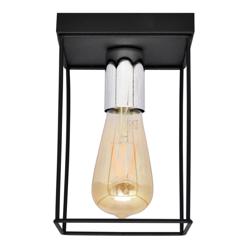 Griestu lampa FINN 1xE27/15W/230V melna/spīdīgi hromēts