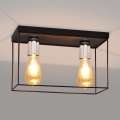 Griestu lampa FINN 2xE27/15W/230V melna/spīdīgi hromēts