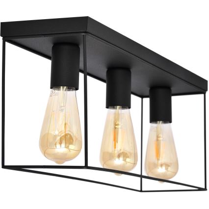 Griestu lampa FINN 3xE27/15W/230V melna