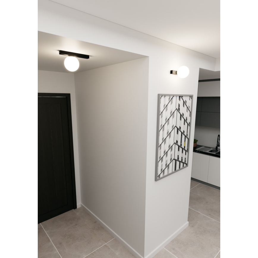 Griestu lampa FIT 1xE14/10W/230V melna/balta