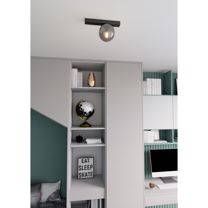 Griestu lampa FIT 1xE14/10W/230V melna/pelēka