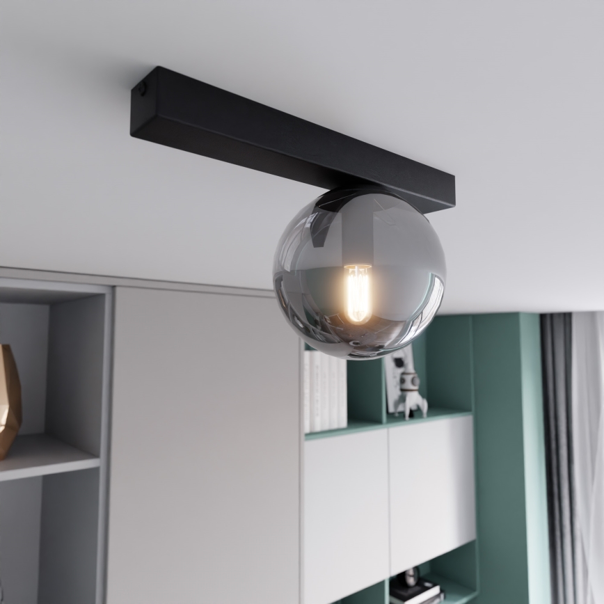 Griestu lampa FIT 1xE14/10W/230V melna/pelēka
