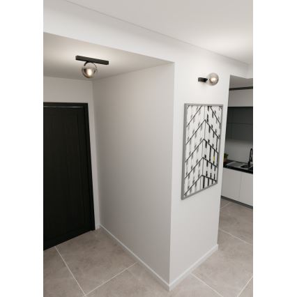 Griestu lampa FIT 1xE14/10W/230V melna/pelēka