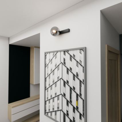 Griestu lampa FIT 1xE14/10W/230V melna/pelēka