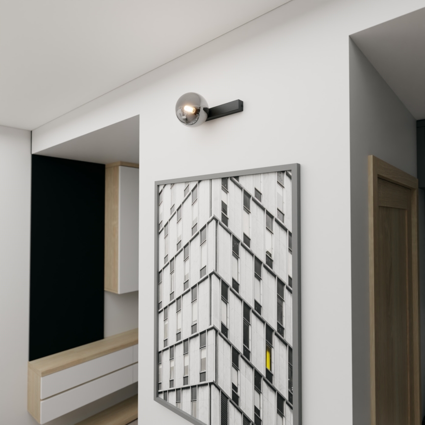 Griestu lampa FIT 1xE14/10W/230V melna/pelēka