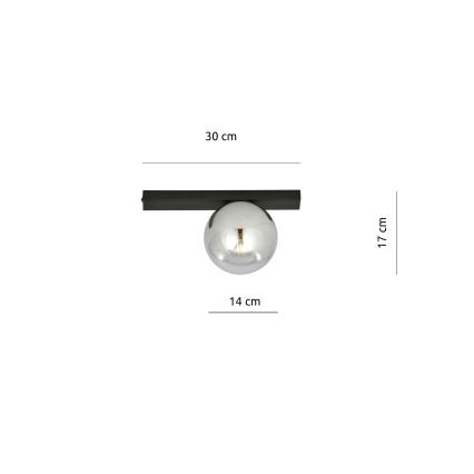 Griestu lampa FIT 1xE14/10W/230V melna/pelēka