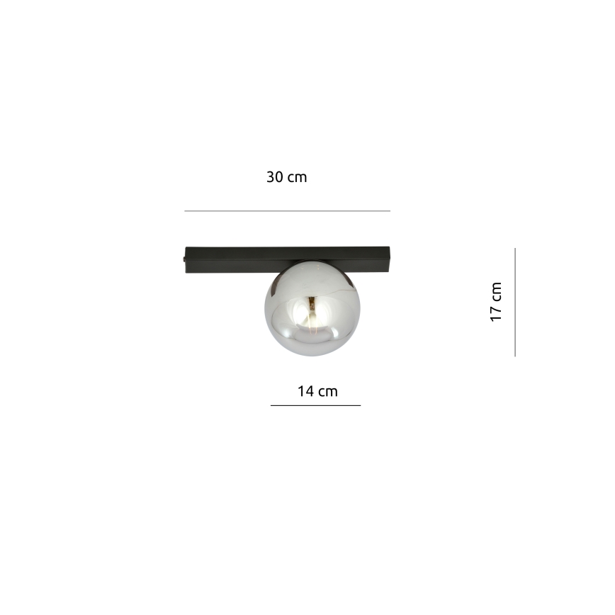 Griestu lampa FIT 1xE14/10W/230V melna/pelēka