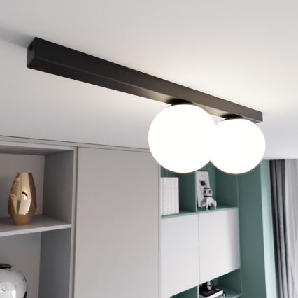 Griestu lampa FIT 2xE14/10W/230V melna/balta