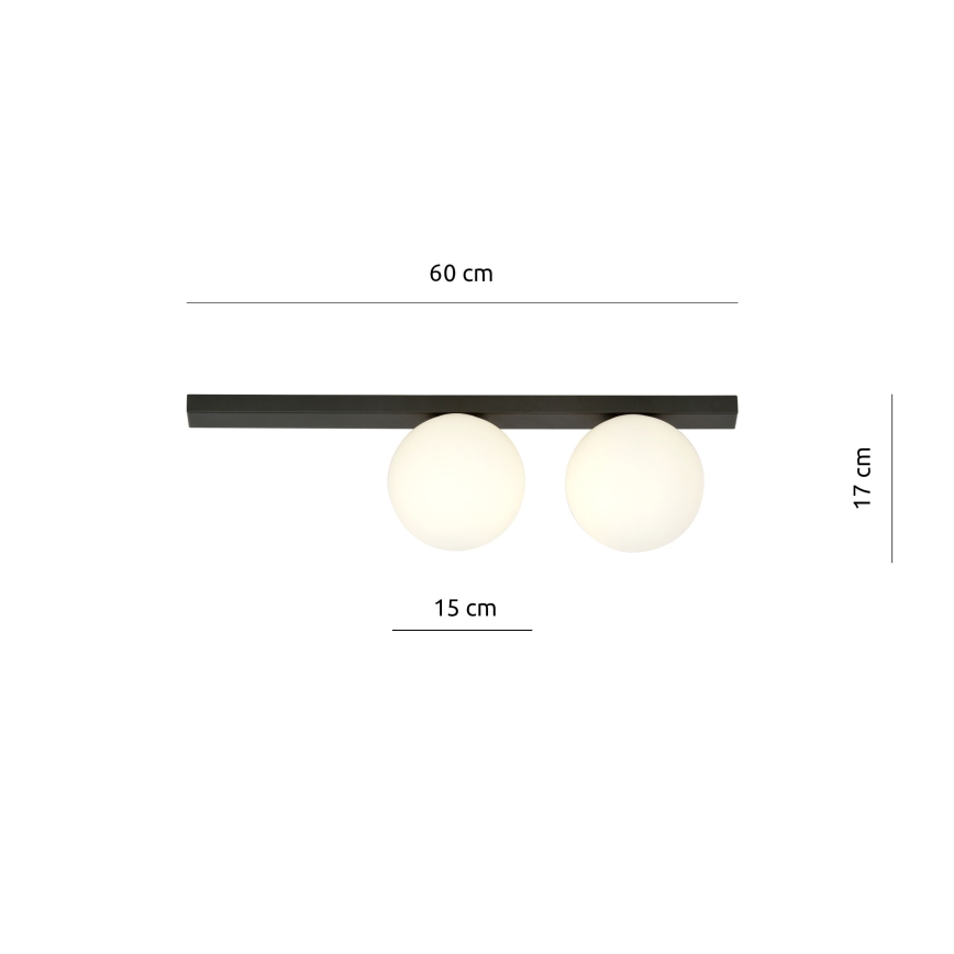 Griestu lampa FIT 2xE14/10W/230V melna/balta