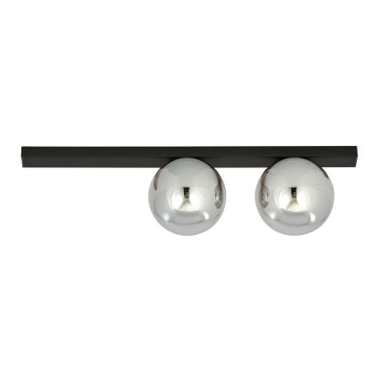 Griestu lampa FIT 2xE14/10W/230V melna/pelēka