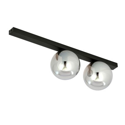 Griestu lampa FIT 2xE14/10W/230V melna/pelēka