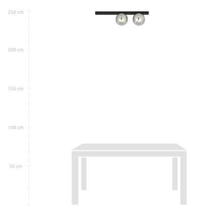 Griestu lampa FIT 2xE14/10W/230V melna/pelēka