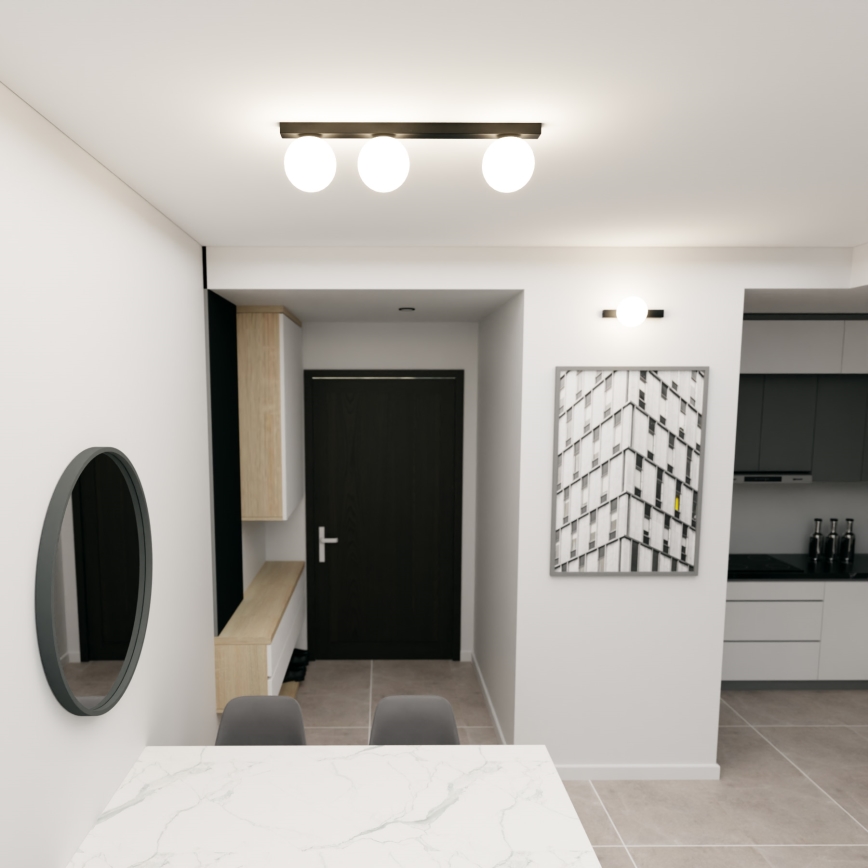 Griestu lampa FIT 3xE14/10W/230V melna/balta
