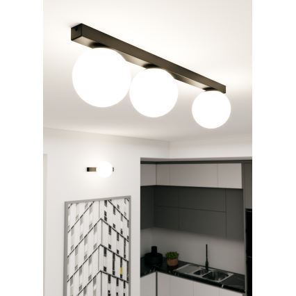 Griestu lampa FIT 3xE14/10W/230V melna/balta