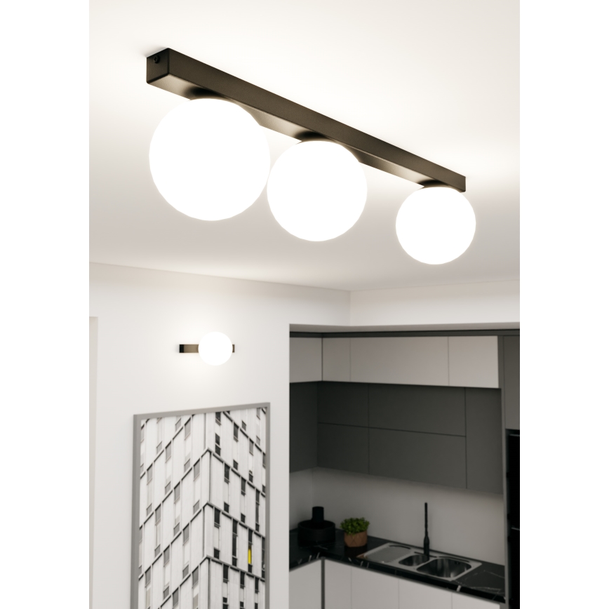 Griestu lampa FIT 3xE14/10W/230V melna/balta